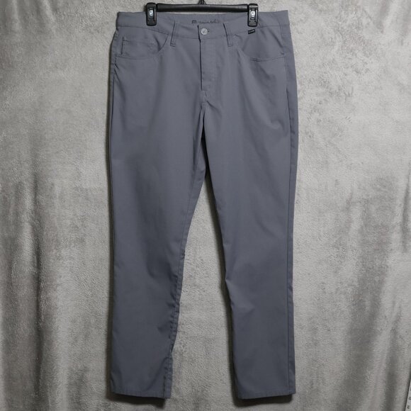 Travis Mathew Level Up Pants Mens 36 Gray Golf Performance 5-Pocket Lightweight - Picture 1 of 14